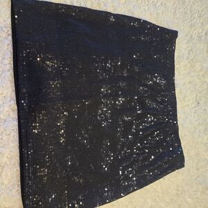 Elegant Black Sequin Skirt